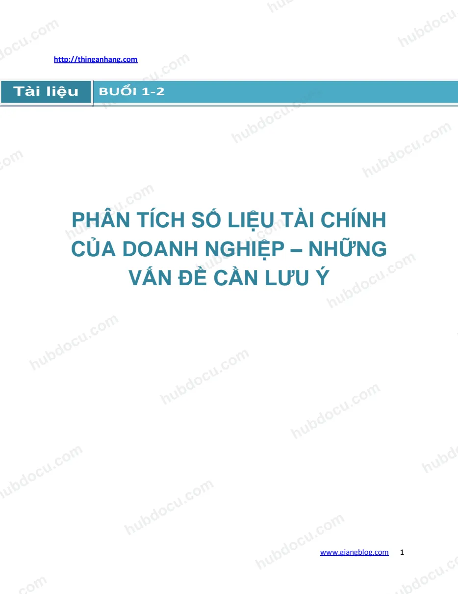 Phân tích số liệu tài chính doanh nghiệp - Những điều cần chú ý