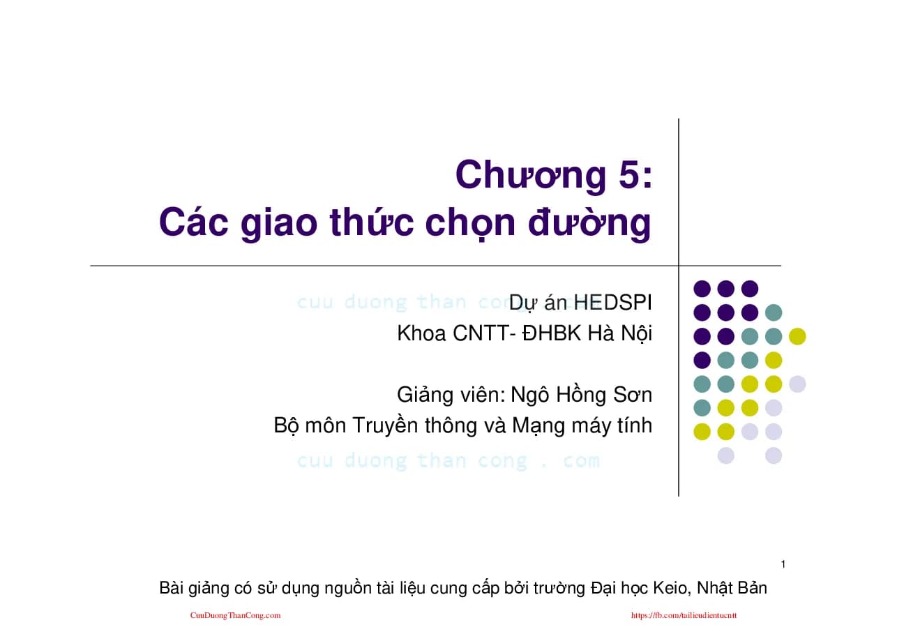 Mạng máy tính - Chương 5 (HUST) GV.Ngô Hồng Sơn