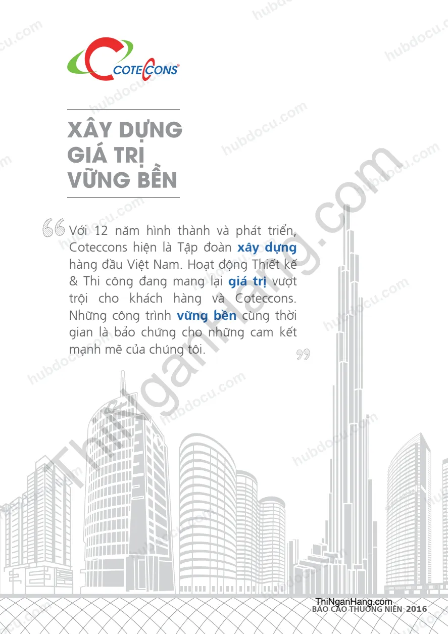 Báo cáo tài chính hợp nhất tập đoàn xây dựng Coteccons năm 2016