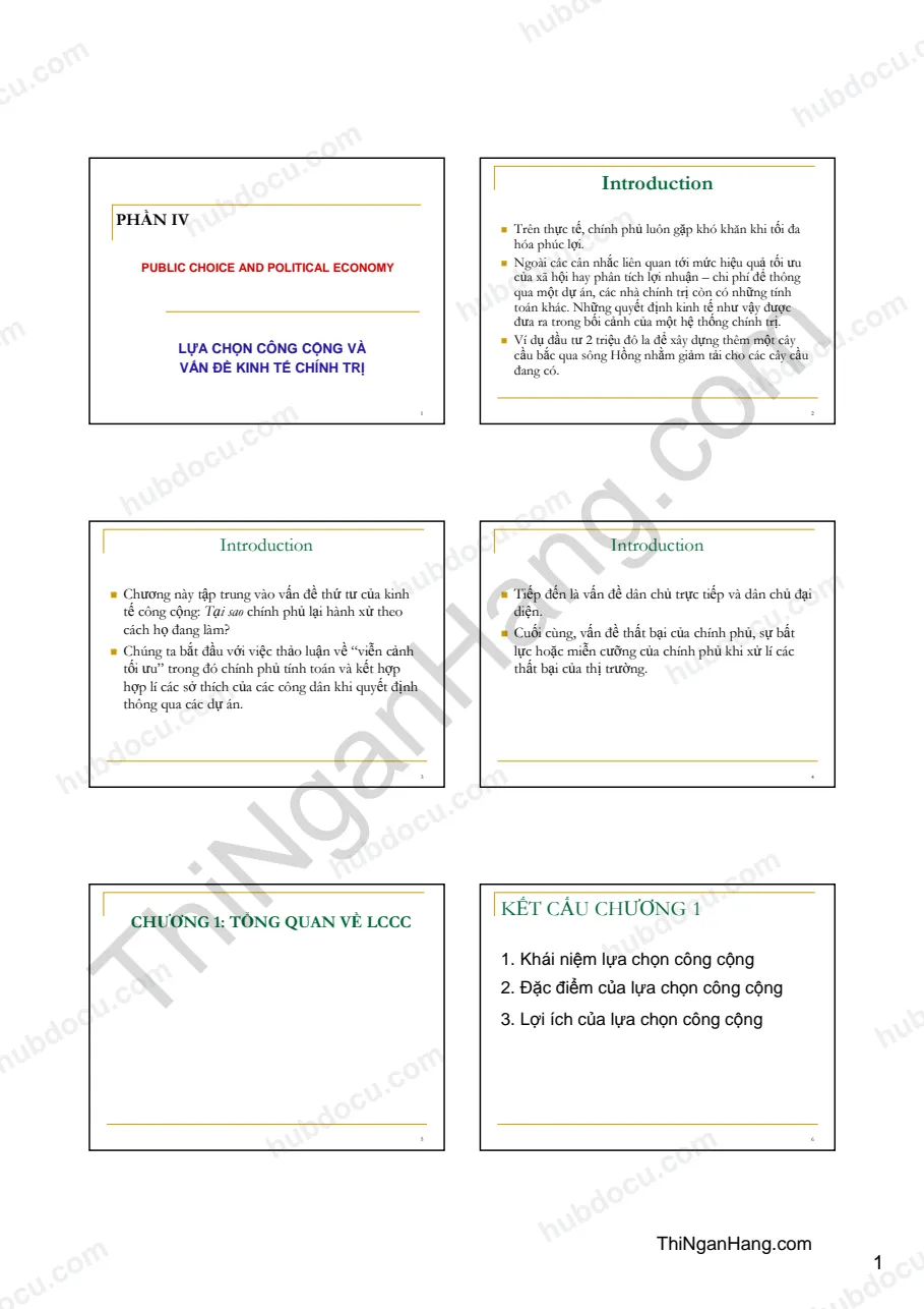 Slide Kinh tế công cộng: Lựa chọn công cộng và vấn đề kinh tế chính trị