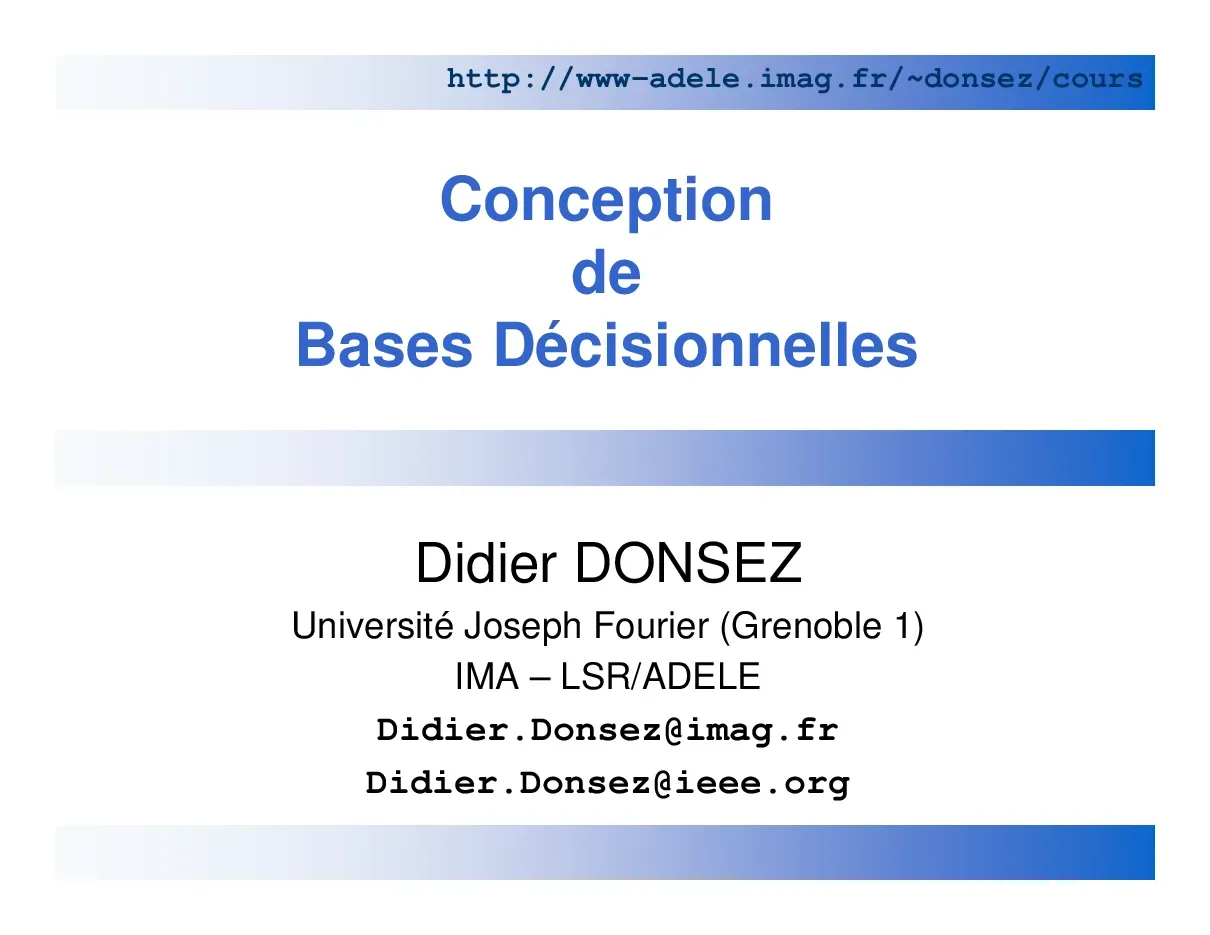 Conception de Bases Décisionnelles (4) - Thiết kế CSDL quyết định