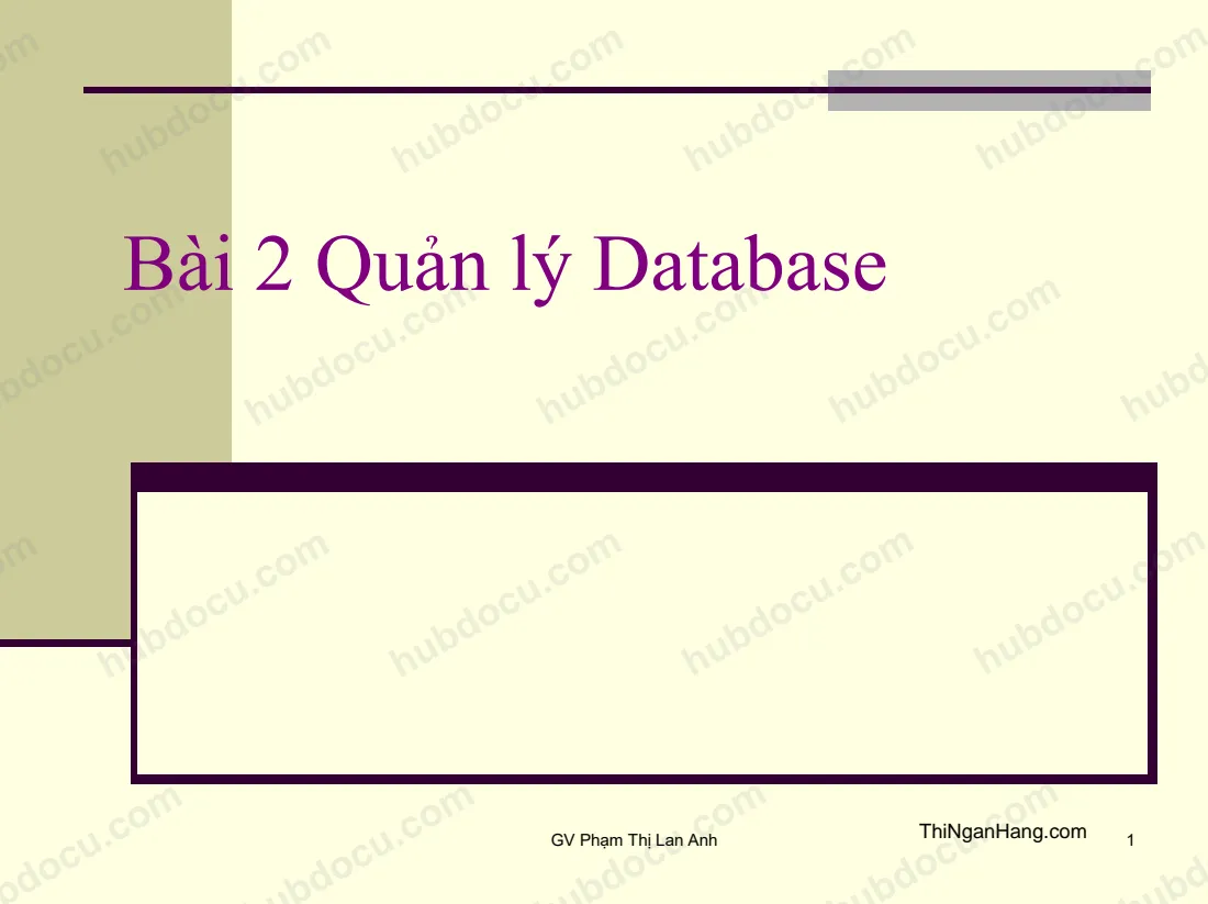 Quản lý database