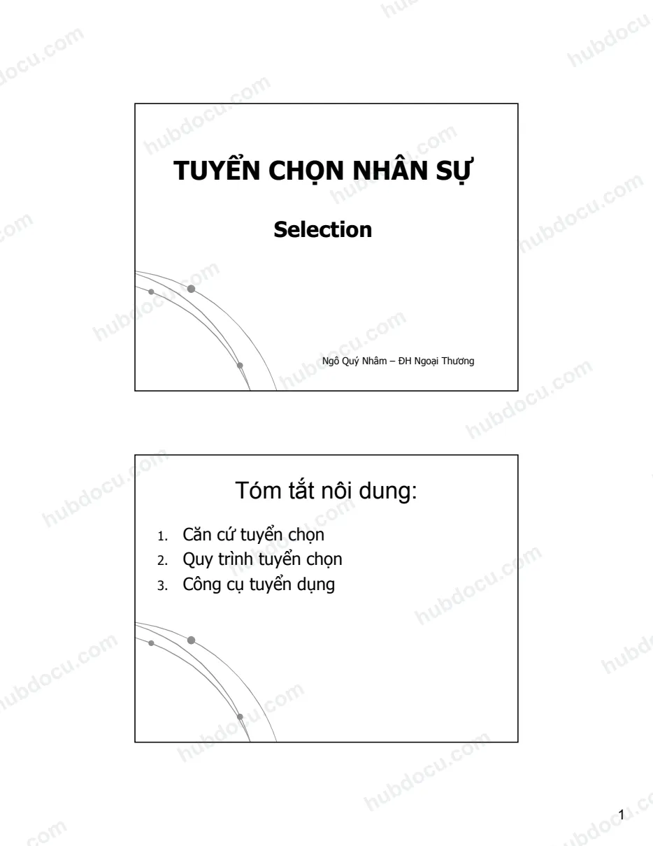 Tuyển chọn nhân sự - Ths Ngô Quý Nhâm (ĐH Ngoại thương)