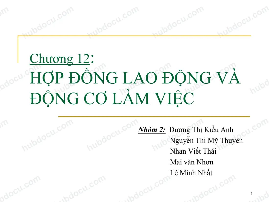 Hợp đồng lao động và động cơ làm việc