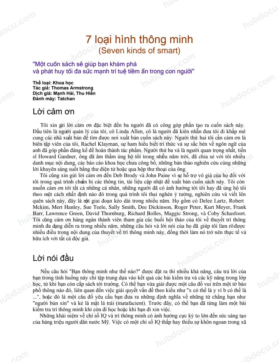 7 loại hình thông minh (Seven kinds of smart)