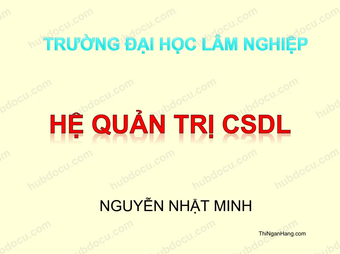 Slide môn: Hệ quản trị cơ sở dữ liệu