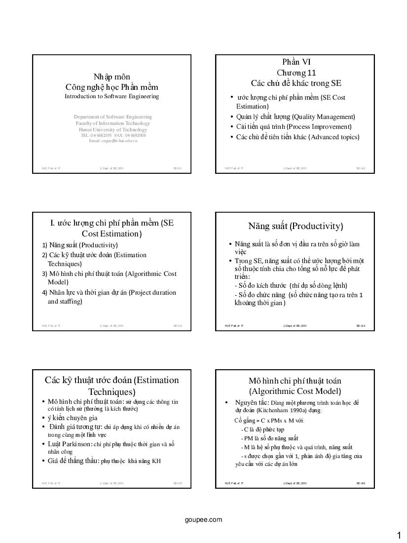 Công nghệ phần mềm (HUST) - SE6