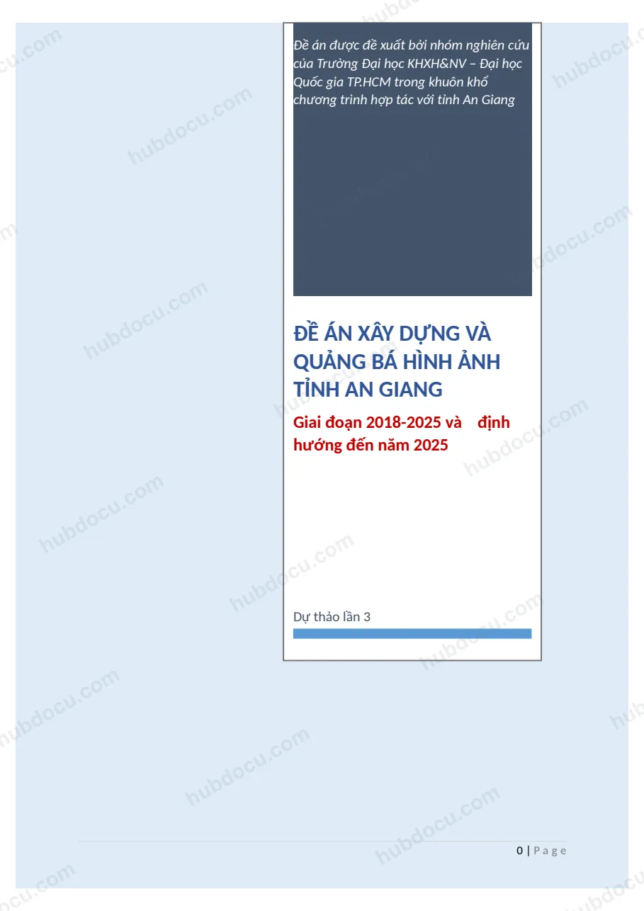 Đề án xây dựng và quảng bá hình ảnh tỉnh An Giang