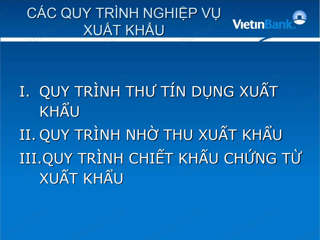 Quy trình nghiệp vụ xuất khẩu Vietinbank