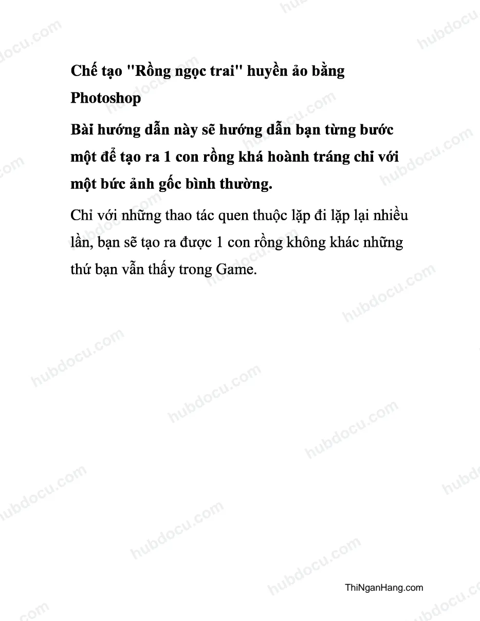 Chế tạo "Rồng ngọc trai" huyền ảo bằng Photoshop