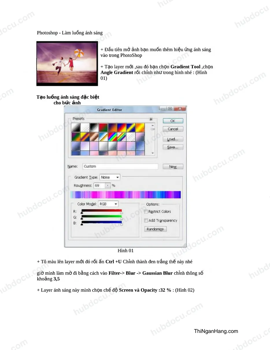 Photoshop làm luồng ánh sáng