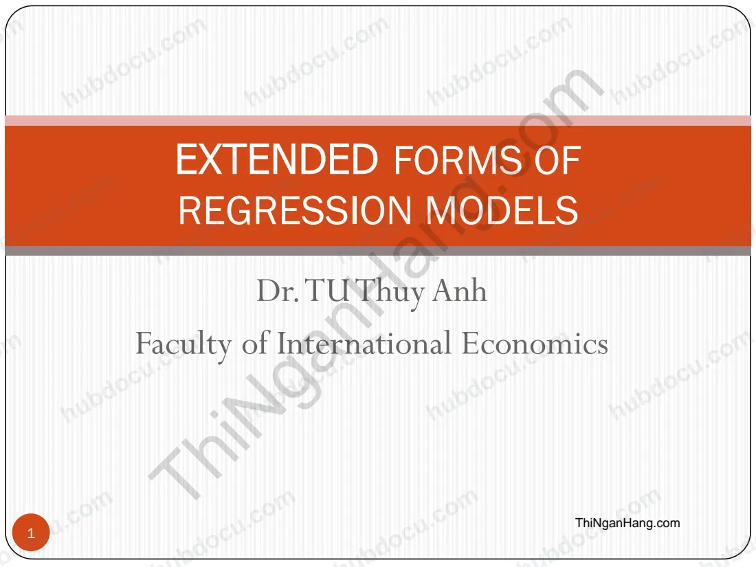 Slide Kinh tế lượng: Lecture 6 - Extended forms of estimations