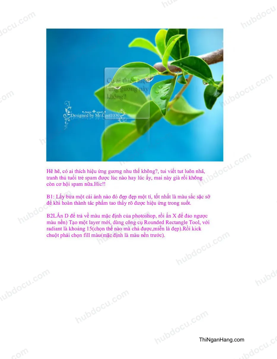 Làm tấm gương trong Photoshop