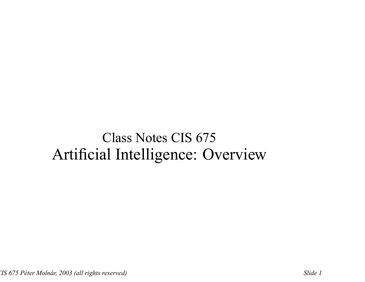 Artificial Intelligence Overview (Tổng quan Trí tuệ nhân tạo)