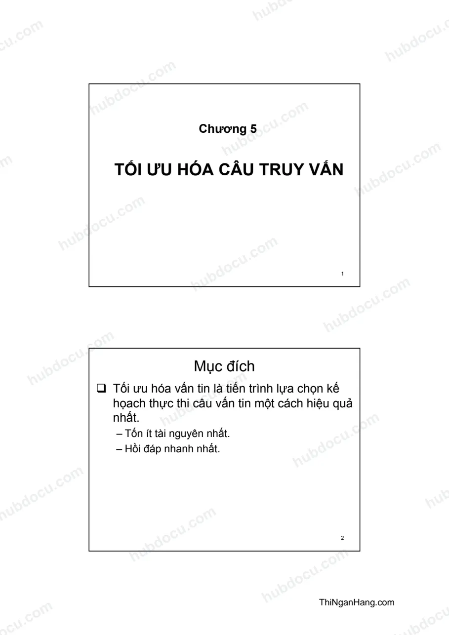 Tối ưu hóa câu truy vấn