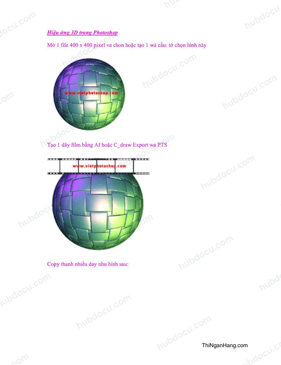 Hiệu ứng 3D trong Photoshop