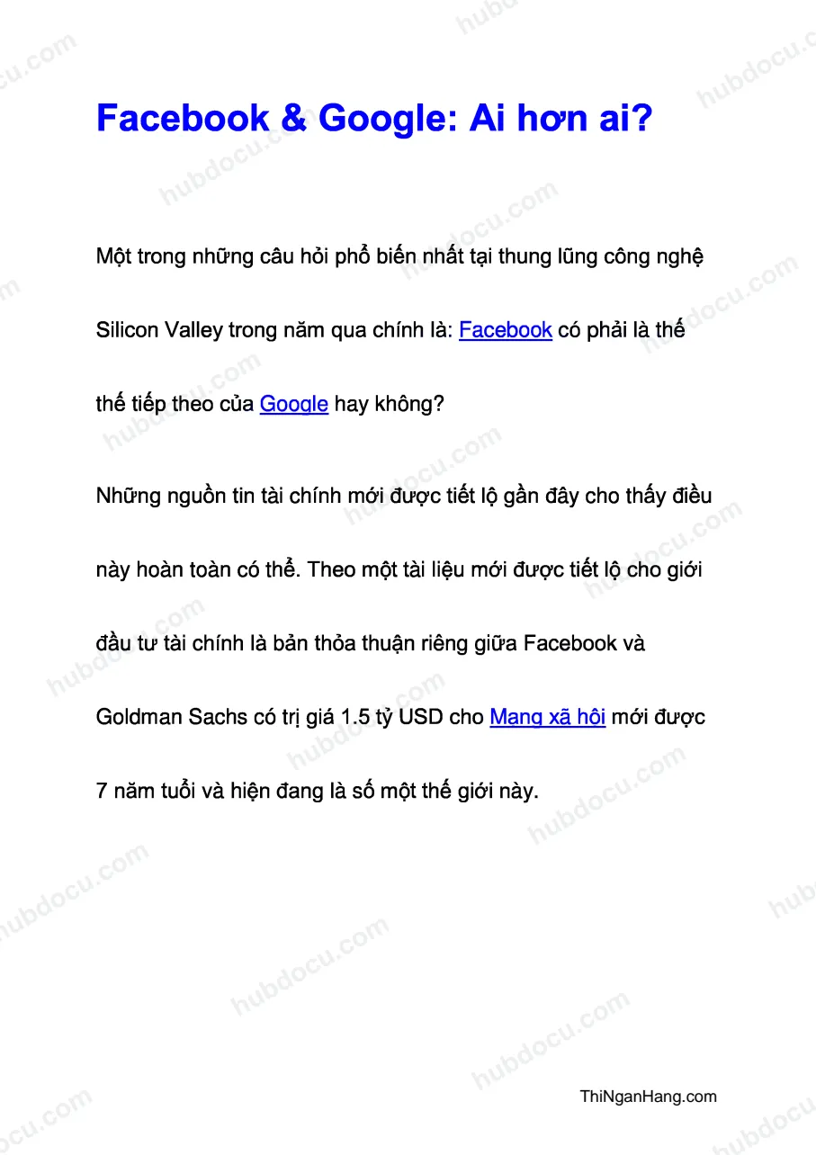 Facebook Google - Ai hơn ai?