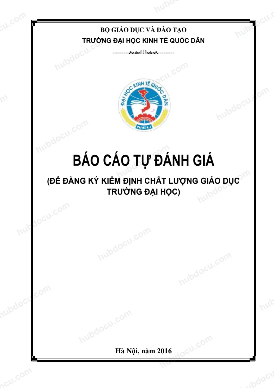 Báo cáo tự đánh giá trường Đại học Kinh Tế Quốc Dân