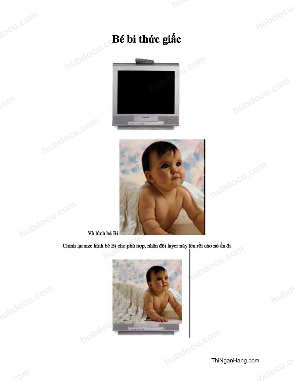 Photoshop ảnh bé bi thức giấc
