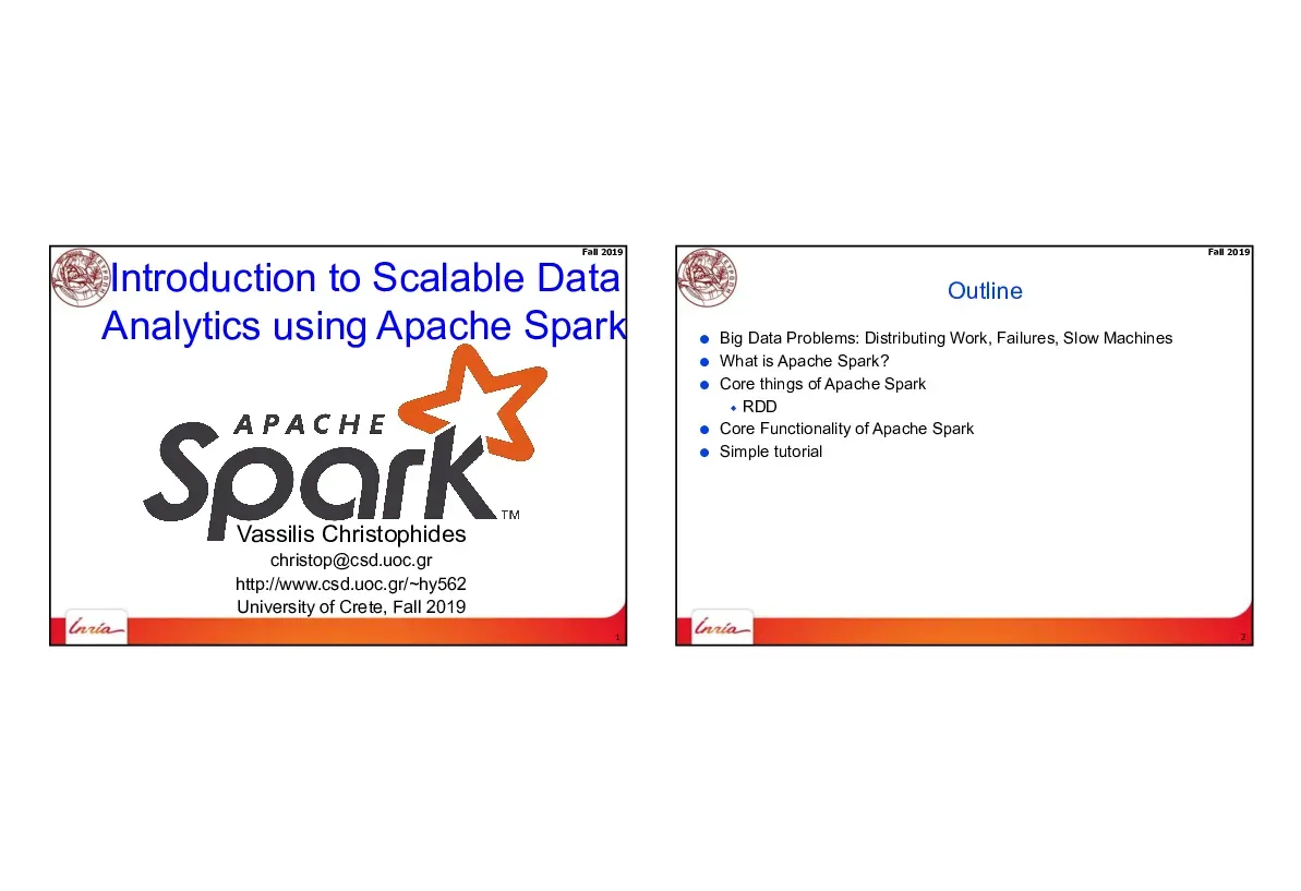 Introduction to Scalable Data Analytics using Apache Spark (Phân tích dữ liệu quy mô lớn sử dụng Apache Spark)