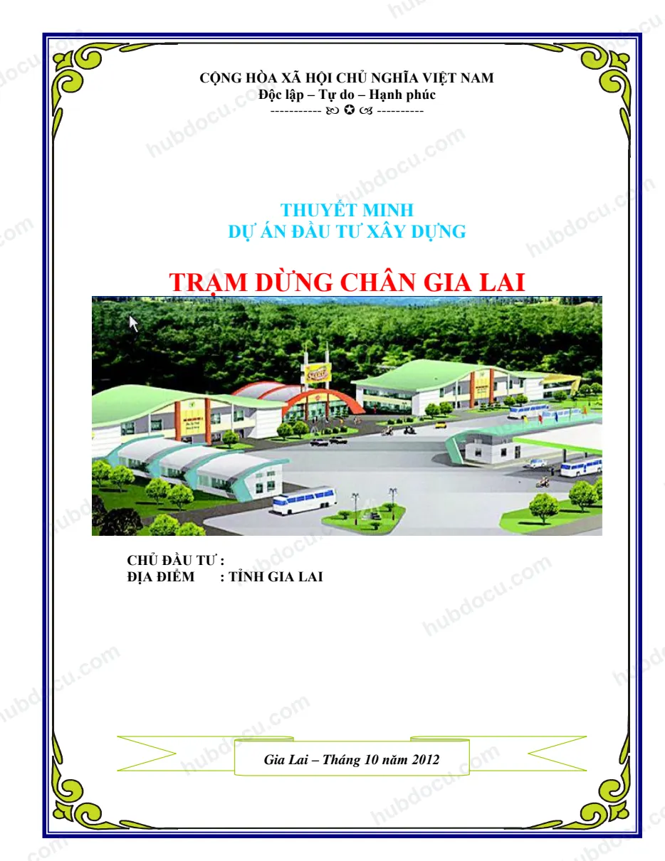 Dự án đầu tư xây dựng - Trạm dừng chân Gia Lai
