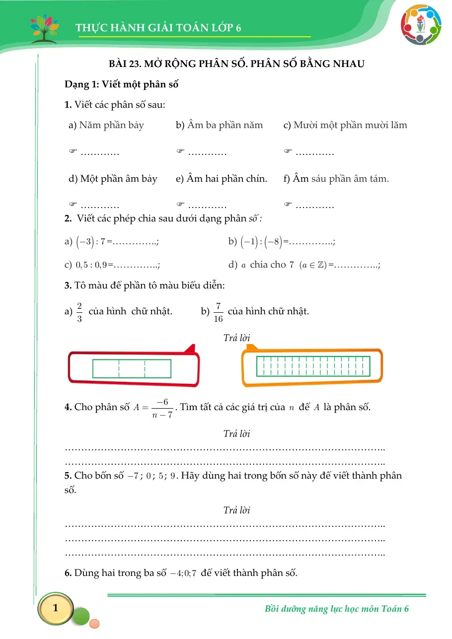 Thực hành giải toán môn Toán 6 Tập 2 (Sách Kết Nối Tri Thức)