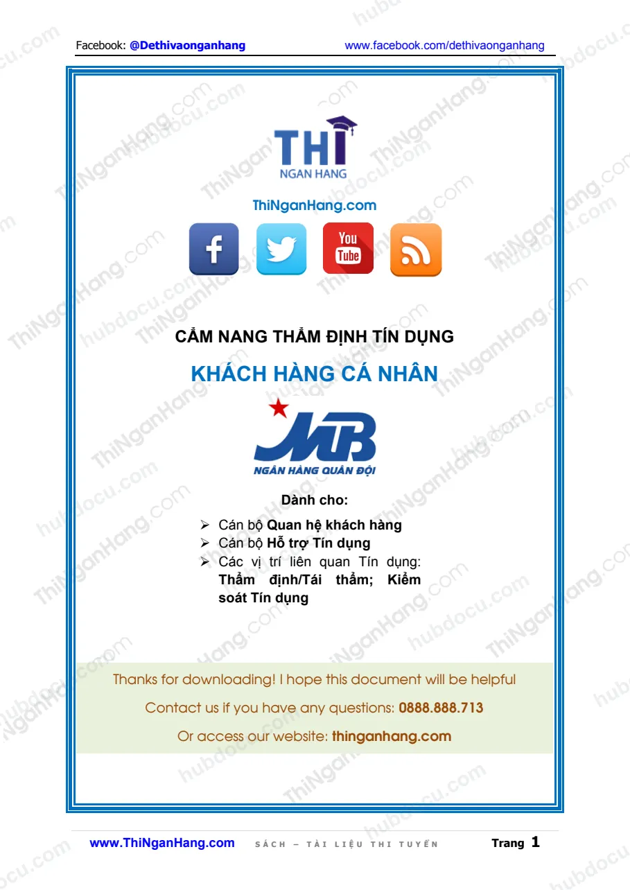 Cẩm nang Thẩm định Khách hàng cá nhân - MB (NH Quân Đội)
