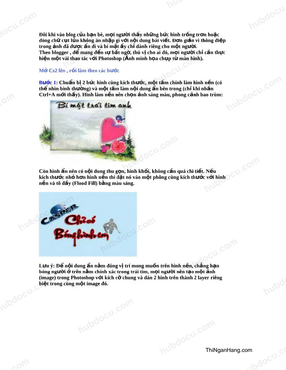 Ẩn nội dung trong hình với Photoshop