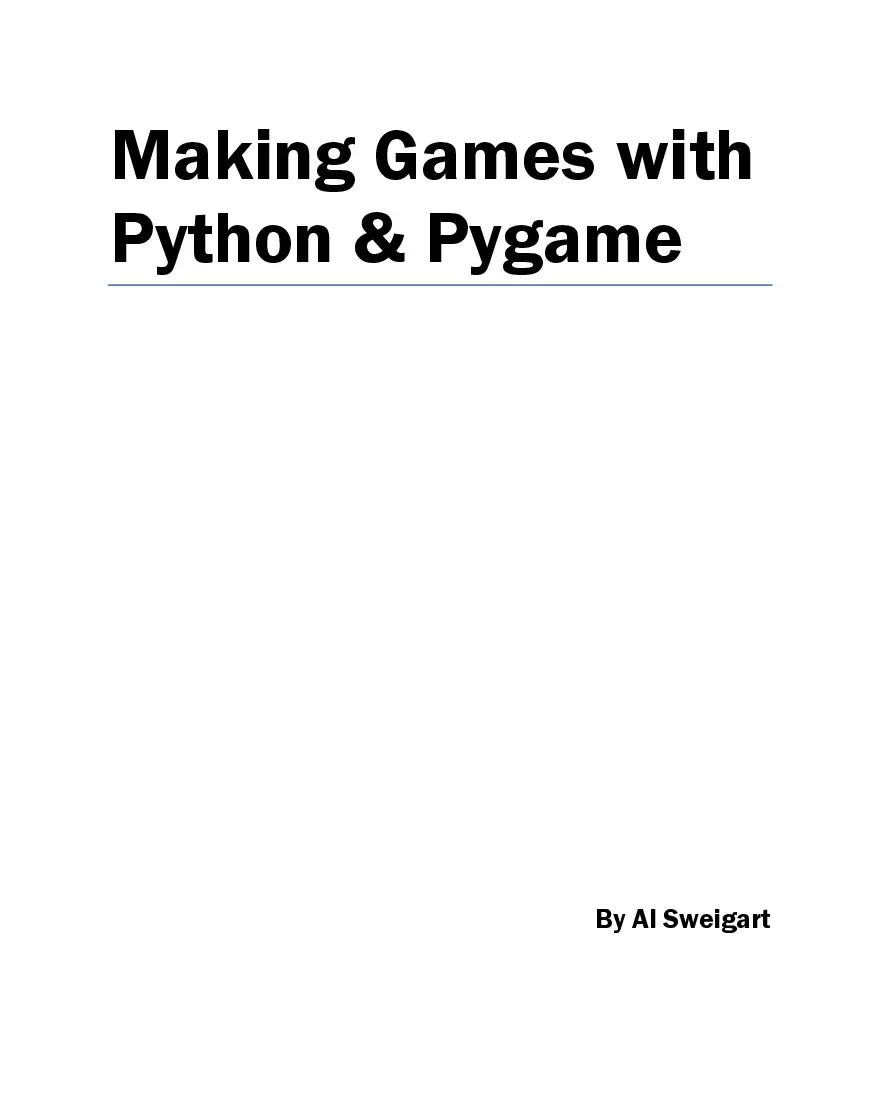 Making Games (Lập trình game đồ họa 2D bằng Python) (Tiếng Anh)