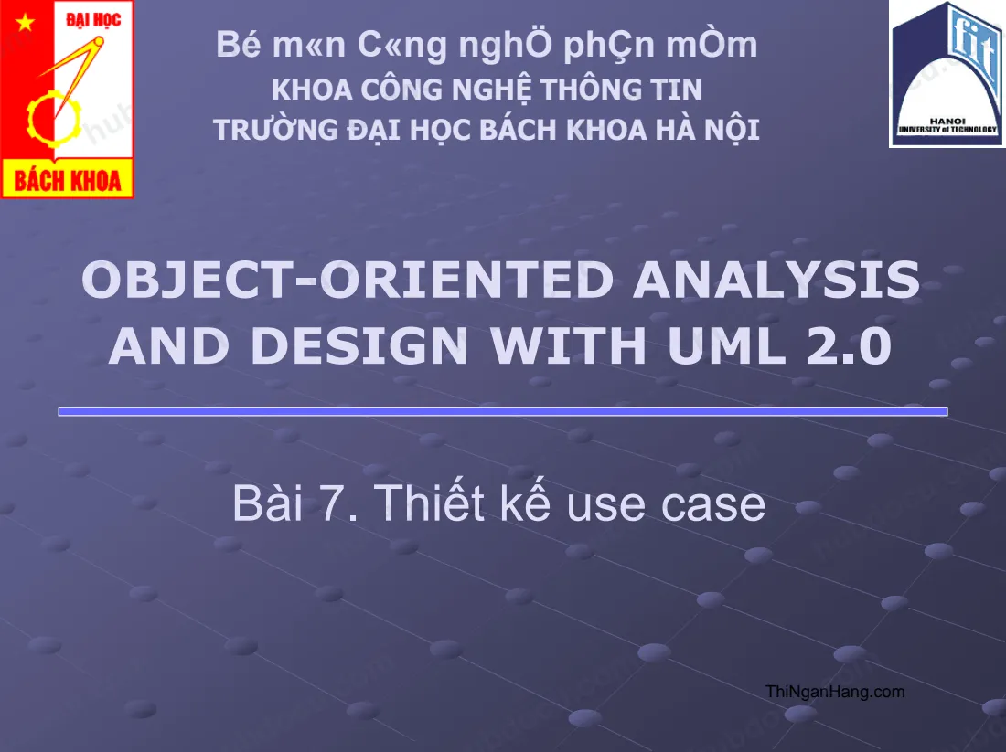 Bài 7. Thiết kế Use Case