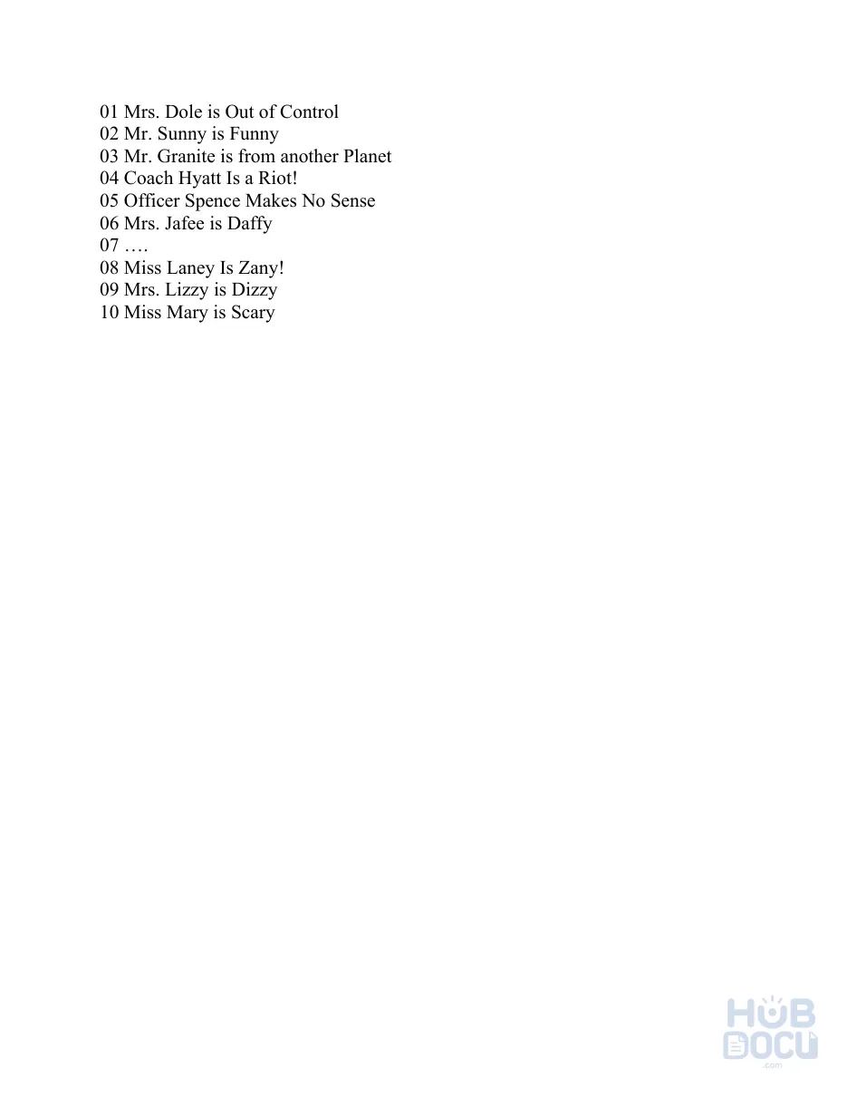 List My Weird School Daze.doc