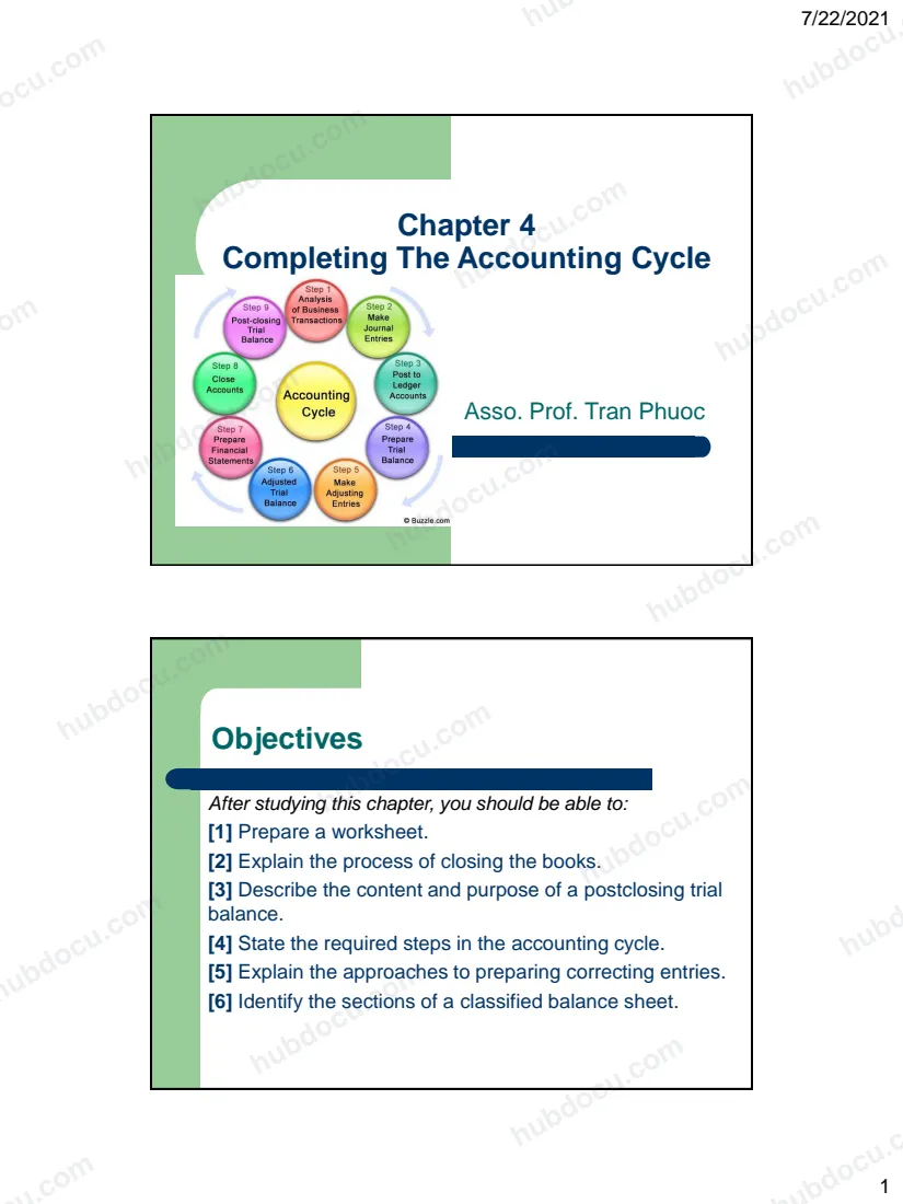 Kế toán quốc tế - Chapter 4 - Completing The Accounting Cycle