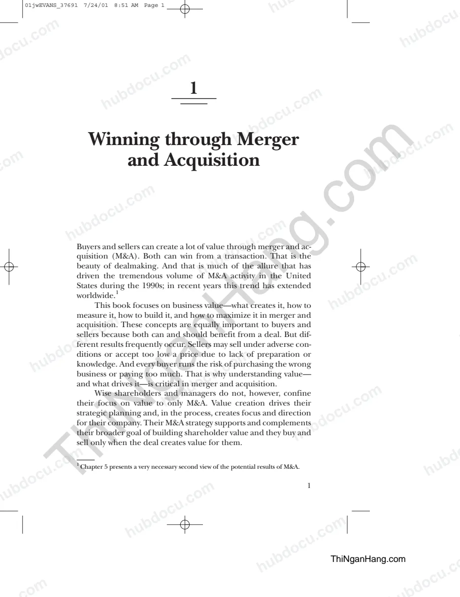 Winning through Merger and Acquisition (Chiến thắng trong thương vụ M&A)