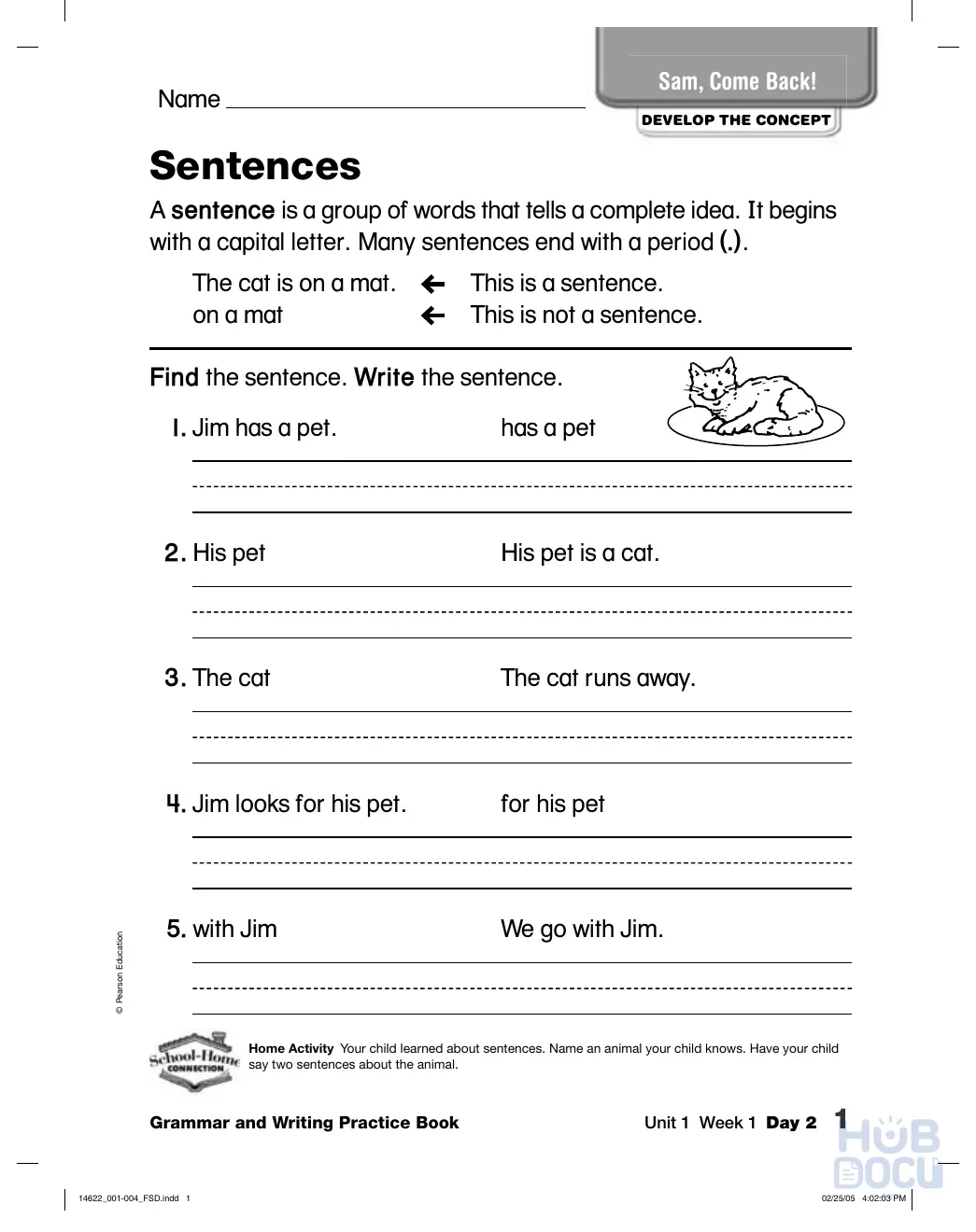 Grammar and Writing Practice Book - Grade 1 - SE 170p.pdf