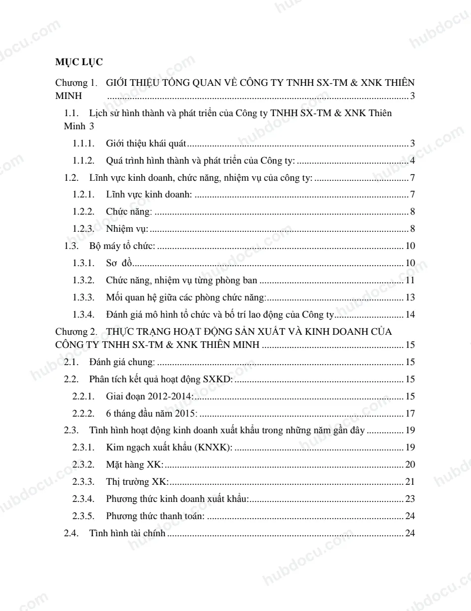 Phân tích Báo cáo tài chính công ty Thiên Minh