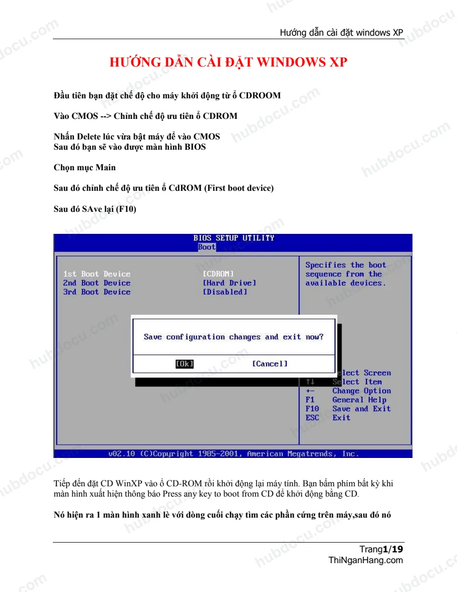 Hướng dẫn cách cài đặt Windows XP