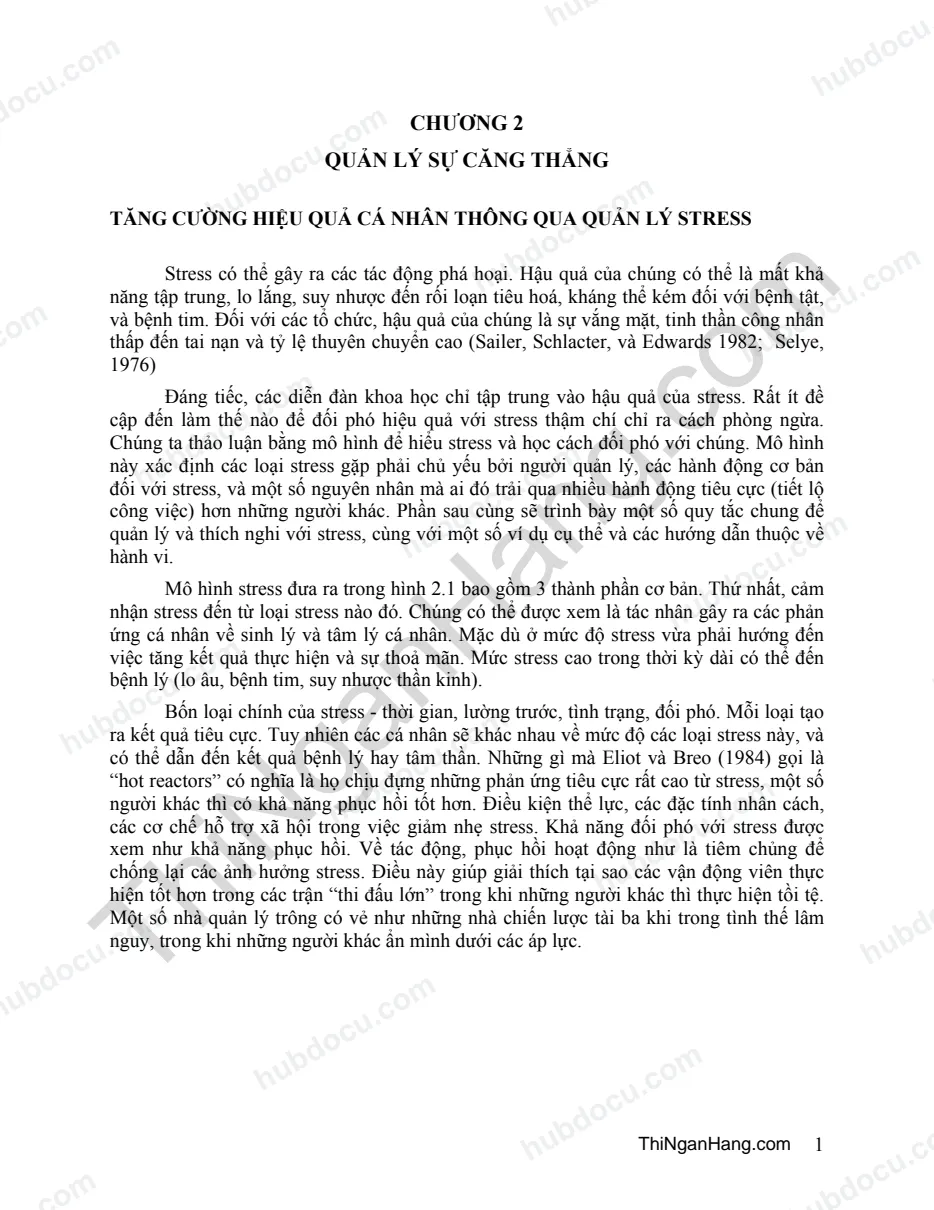 Quản lý sự căng thẳng - Quản lý Stress