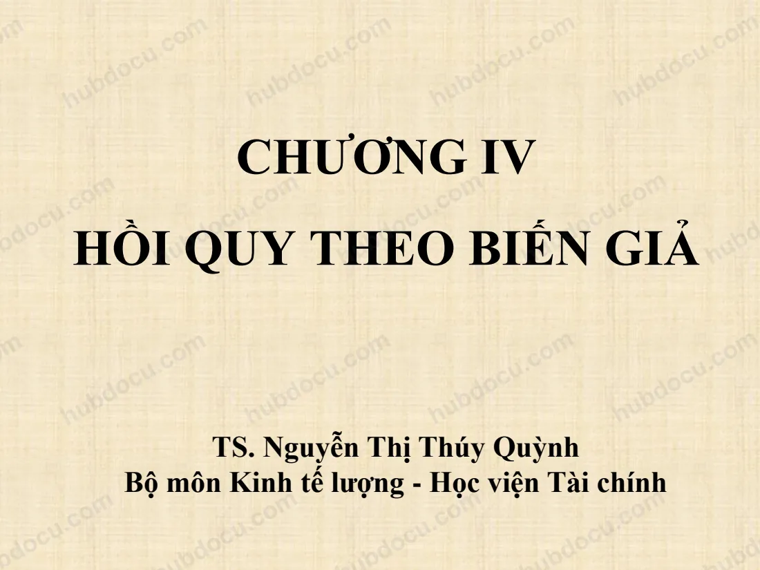 Silde kinh tế lượng chương 4: Hồi quy theo biến giả
