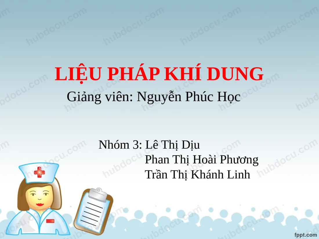 Bài thuyết trình - Liệu pháp khí dung