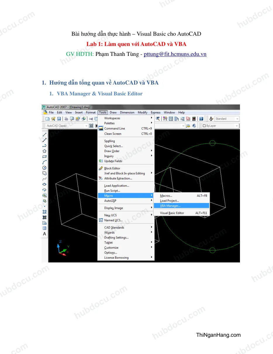 Làm quen với AutoCAD và VBA