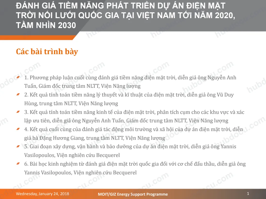 Đề án - Đánh giá tiềm năng phát triển dự án điện mặt trời nối lưới quốc gia tại việt nam tới năm 2020, tầm nhìn 2030