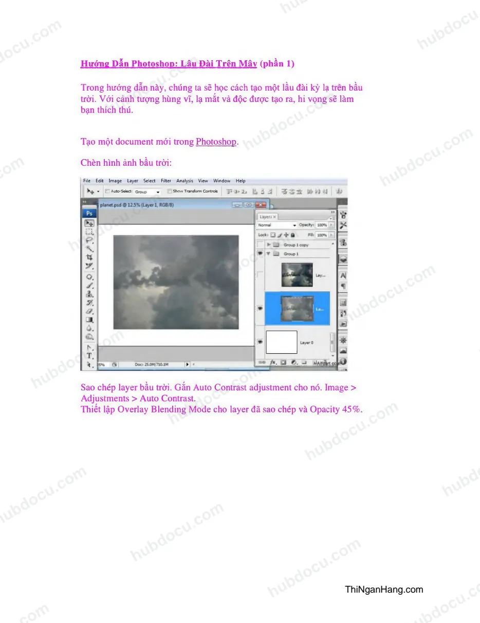 Hướng dẫn Photoshop: Lâu Đài Trên Mây (phần 1)