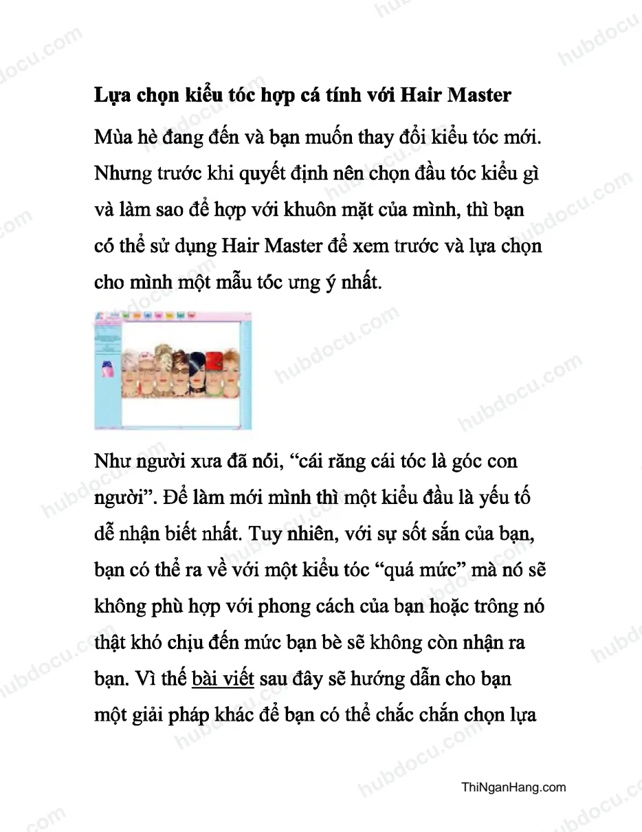 Lựa chọn kiểu tóc hợp cá tính với Hair Master