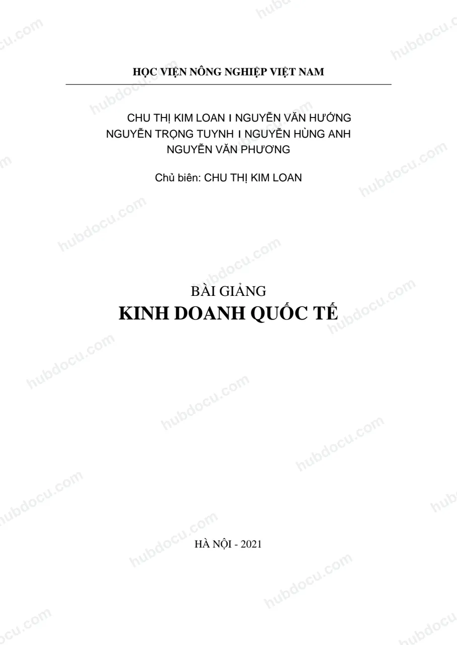 Bài giảng kinh doanh quốc tế VNUA