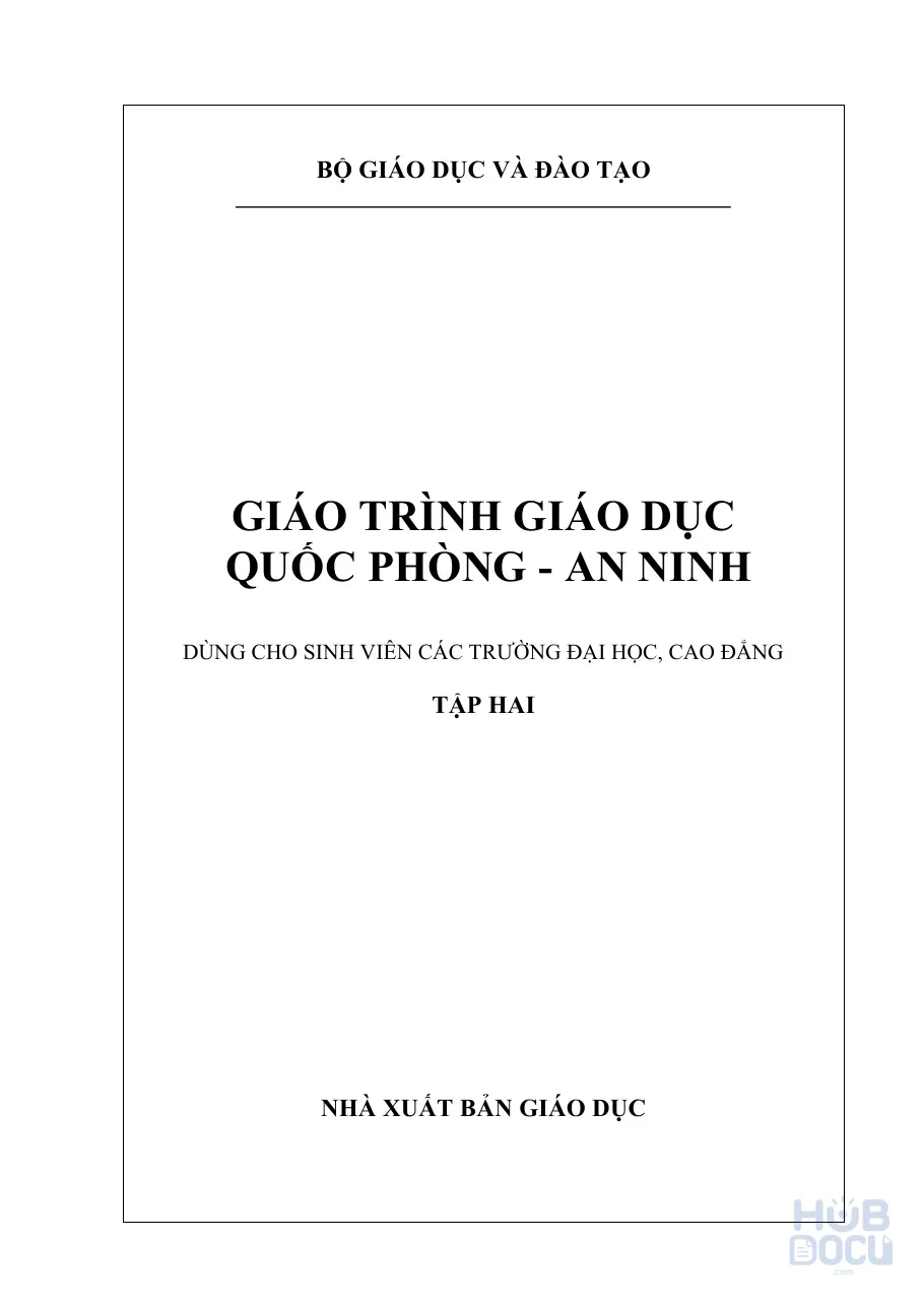 Giáo trình Giáo dục Quốc phòng và An ninh (Tập 2)