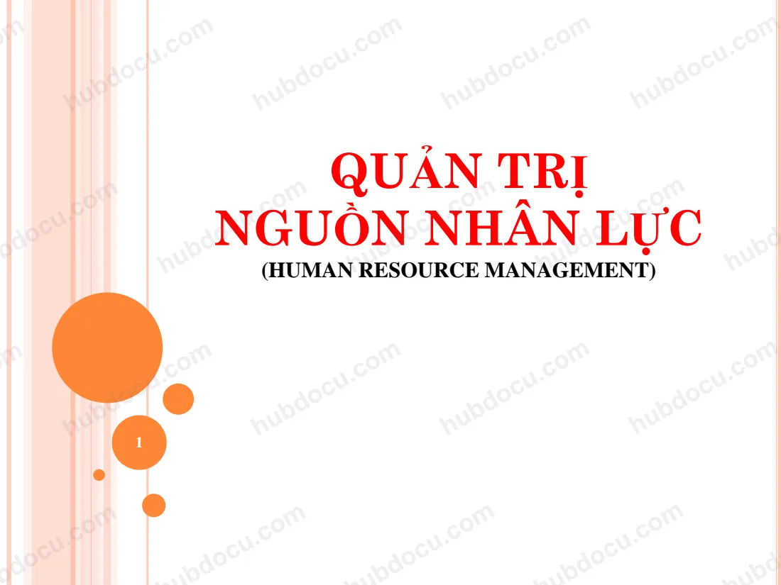 Quản trị nguồn nhân lực (Human Resource Management)
