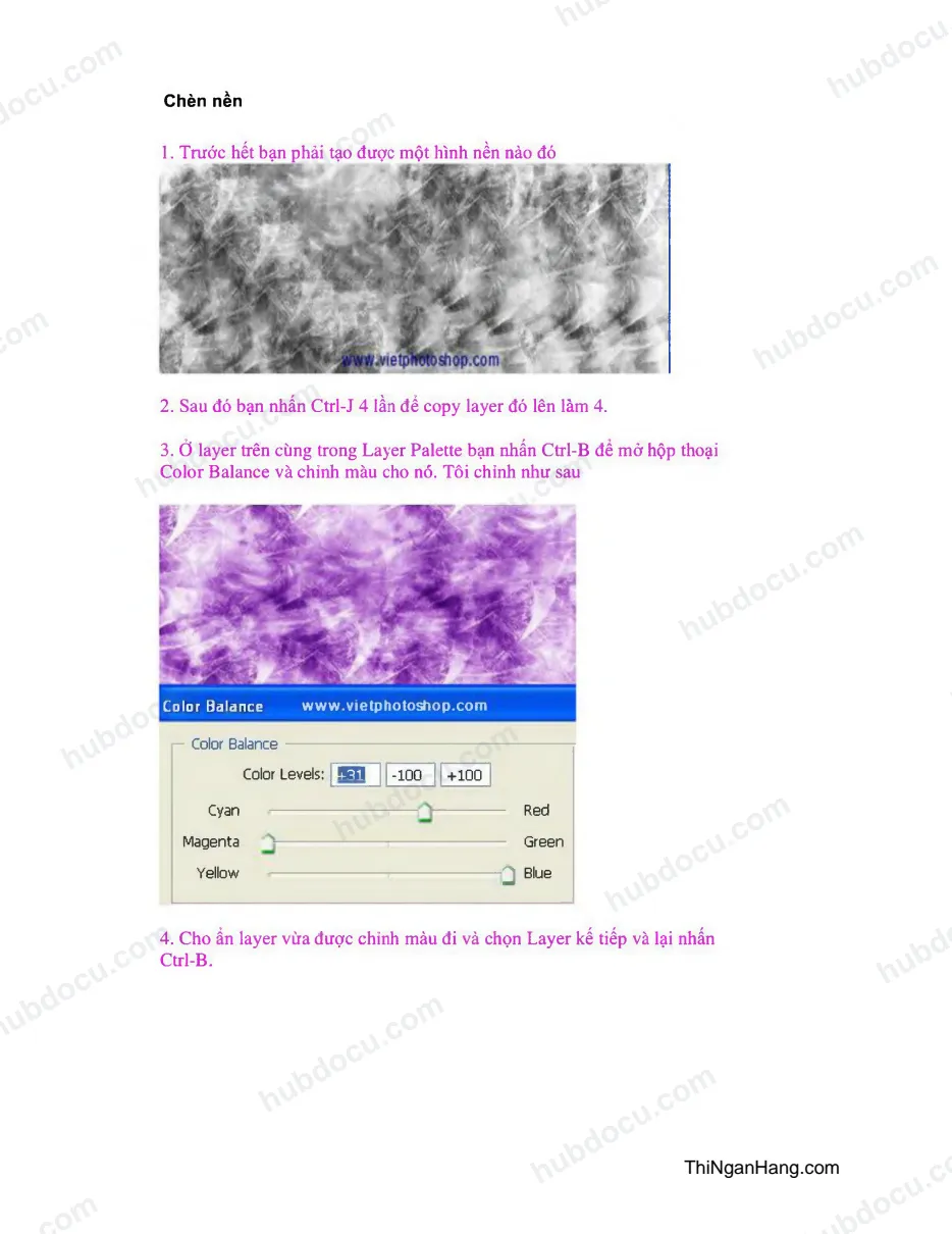 Chèn nền trong photoshop