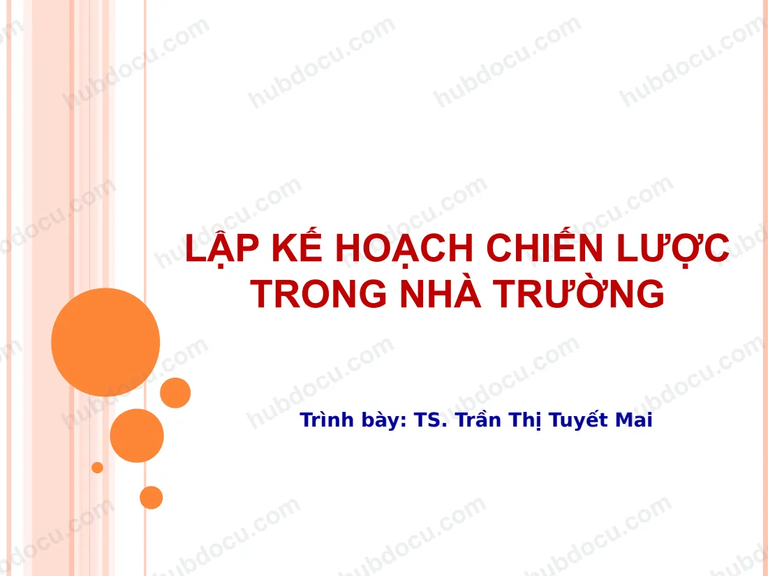 Lập Kế Hoạch Chiến Lược Trong Nhà Trường