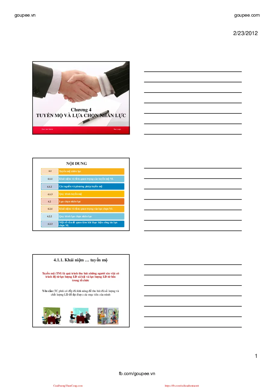 Slide Quản trị nhân lực - HR4 (HUST) GV.Thái Thu Thủy