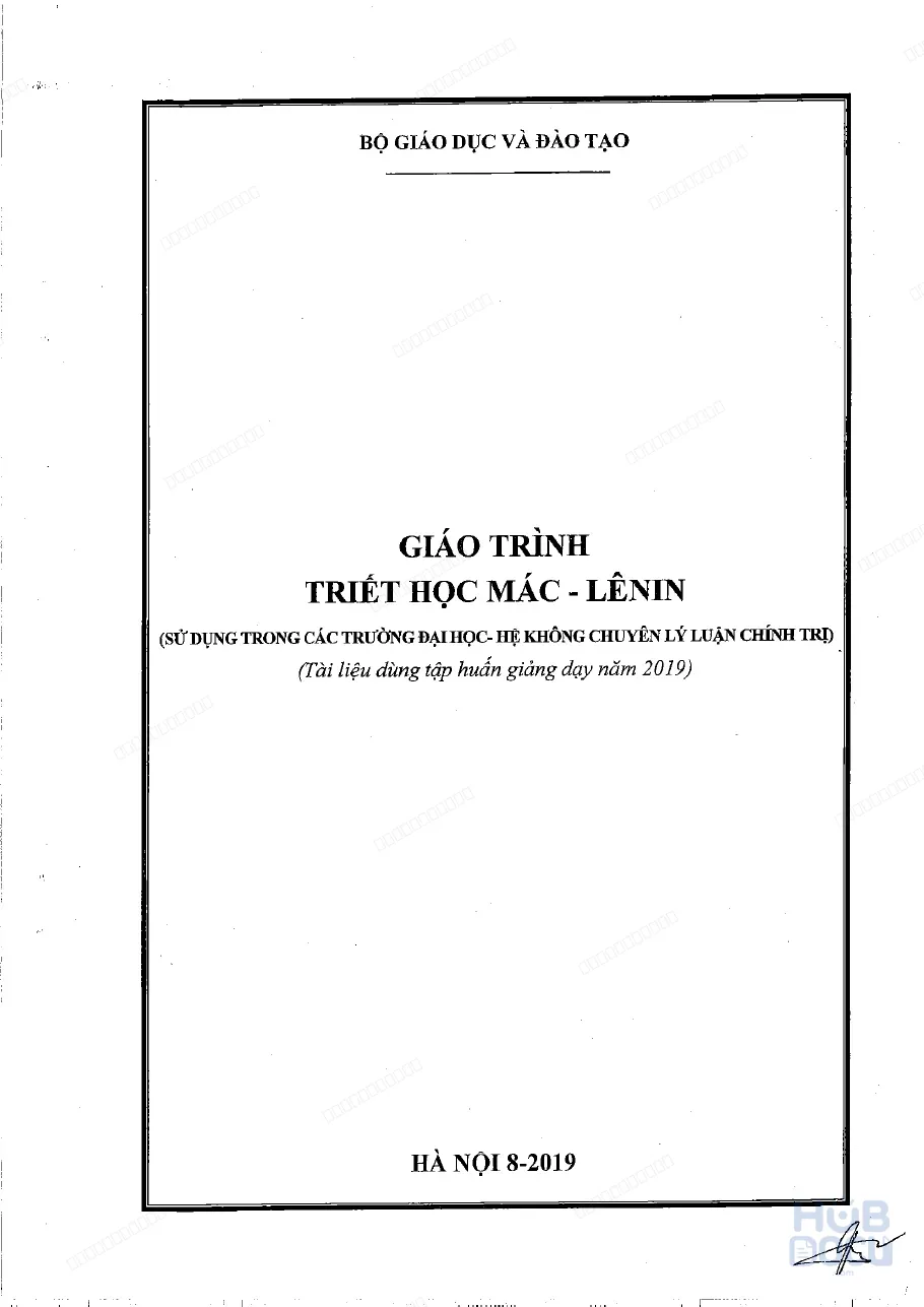 Giáo trình Triết học Mác Lênin (TL Tập huấn)